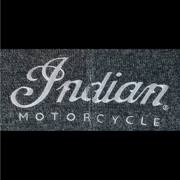 Indian Motorcycle Men's Large Full Zip Gray Knit Jacket Lucky Brand - Picture 2 of 15